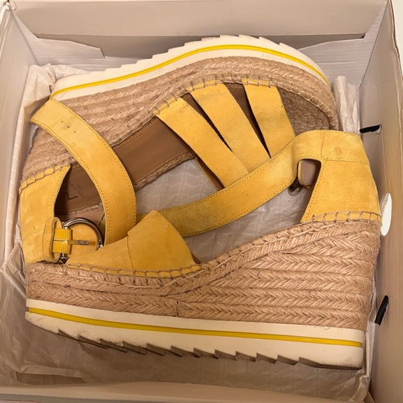 Zara Yellow Wedge Sandals - Picture 7 of 8